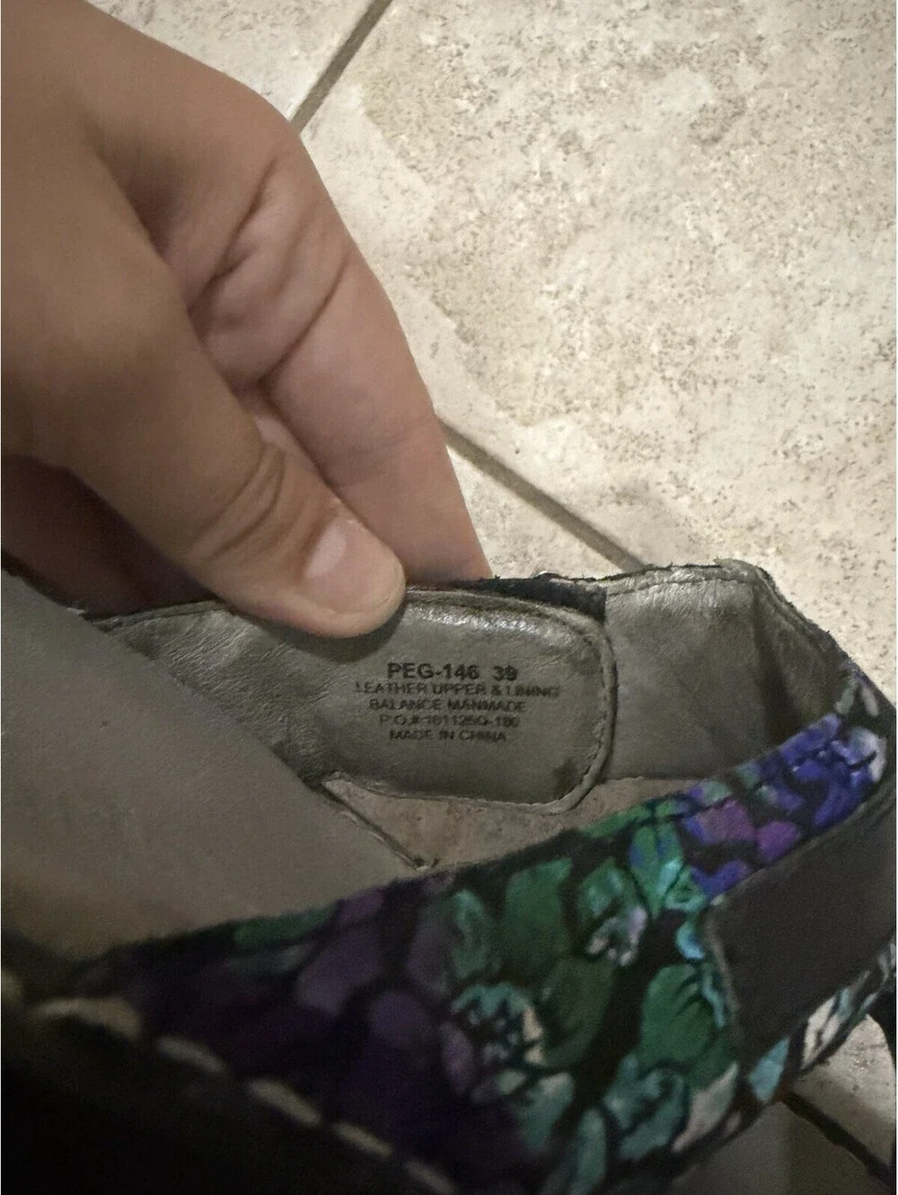 Alegria Purple Floral Slip On Sandals Size 39